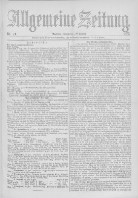 Allgemeine Zeitung Donnerstag 23. Januar 1873