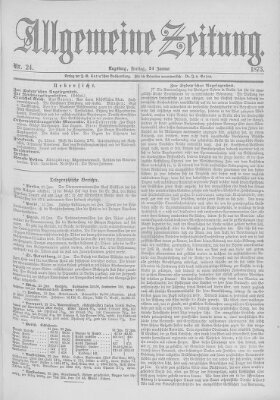 Allgemeine Zeitung Freitag 24. Januar 1873