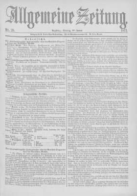 Allgemeine Zeitung Sonntag 26. Januar 1873