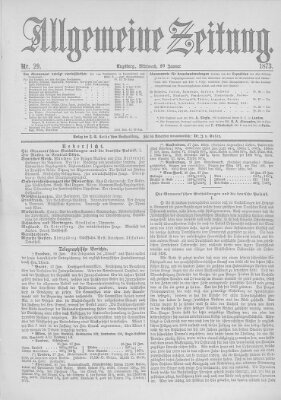 Allgemeine Zeitung Mittwoch 29. Januar 1873