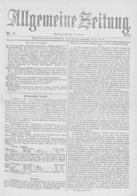 Allgemeine Zeitung Freitag 31. Januar 1873