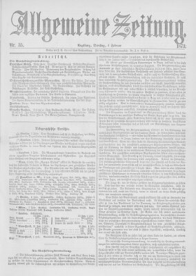 Allgemeine Zeitung Dienstag 4. Februar 1873