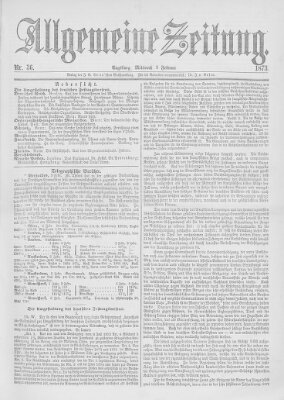 Allgemeine Zeitung Mittwoch 5. Februar 1873