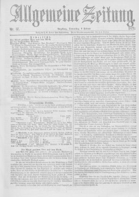 Allgemeine Zeitung Donnerstag 6. Februar 1873