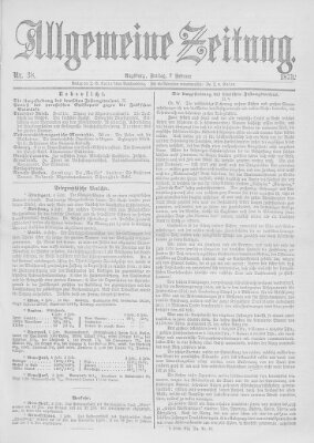 Allgemeine Zeitung Freitag 7. Februar 1873