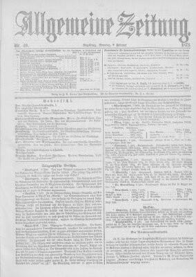 Allgemeine Zeitung Sonntag 9. Februar 1873