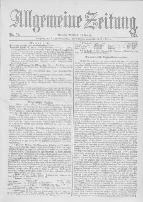 Allgemeine Zeitung Mittwoch 19. Februar 1873