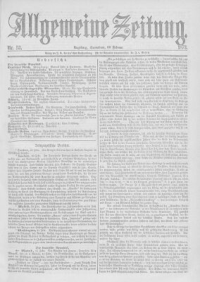 Allgemeine Zeitung Samstag 22. Februar 1873