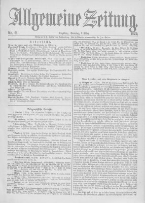 Allgemeine Zeitung Sonntag 2. März 1873