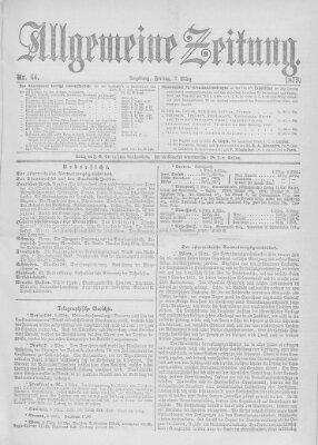 Allgemeine Zeitung Freitag 7. März 1873