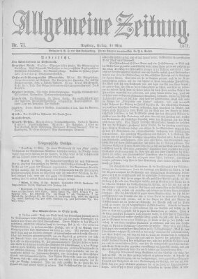 Allgemeine Zeitung Freitag 14. März 1873