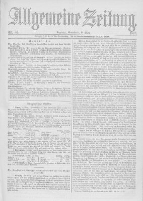 Allgemeine Zeitung Samstag 15. März 1873