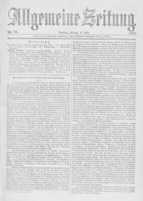 Allgemeine Zeitung Montag 17. März 1873