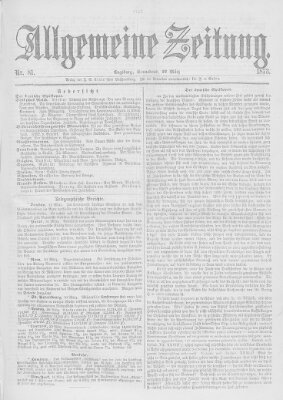 Allgemeine Zeitung Samstag 22. März 1873