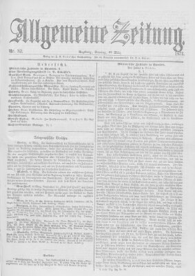 Allgemeine Zeitung Sonntag 23. März 1873