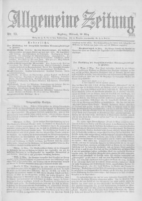 Allgemeine Zeitung Mittwoch 26. März 1873