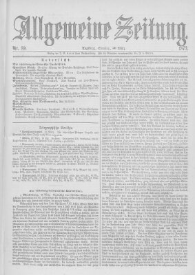 Allgemeine Zeitung Sonntag 30. März 1873