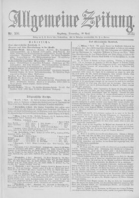 Allgemeine Zeitung Donnerstag 10. April 1873