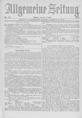 Allgemeine Zeitung Sonntag 27. April 1873