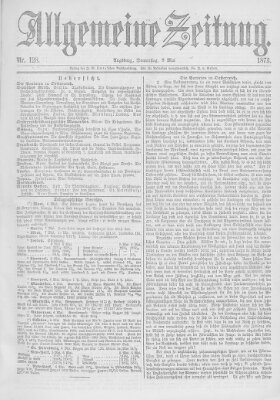 Allgemeine Zeitung Donnerstag 8. Mai 1873