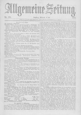 Allgemeine Zeitung Mittwoch 4. Juni 1873