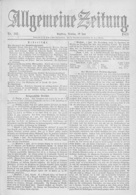 Allgemeine Zeitung Dienstag 10. Juni 1873