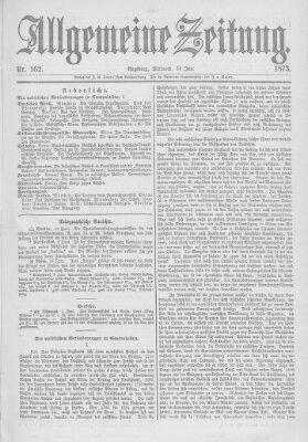 Allgemeine Zeitung Mittwoch 11. Juni 1873