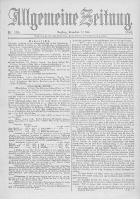 Allgemeine Zeitung Samstag 14. Juni 1873