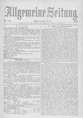 Allgemeine Zeitung Sonntag 15. Juni 1873