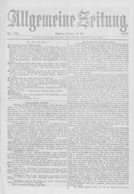 Allgemeine Zeitung Sonntag 22. Juni 1873