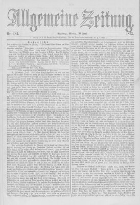 Allgemeine Zeitung Montag 30. Juni 1873