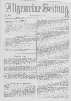 Allgemeine Zeitung Mittwoch 2. Juli 1873