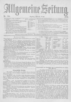 Allgemeine Zeitung Mittwoch 9. Juli 1873