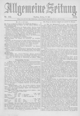 Allgemeine Zeitung Freitag 11. Juli 1873