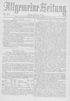 Allgemeine Zeitung Samstag 12. Juli 1873