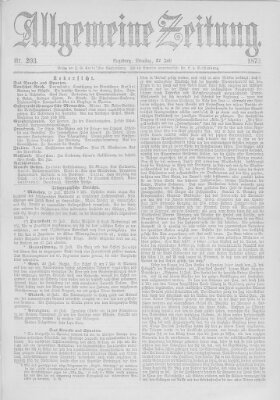 Allgemeine Zeitung Dienstag 22. Juli 1873