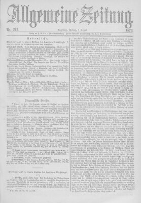 Allgemeine Zeitung Freitag 1. August 1873