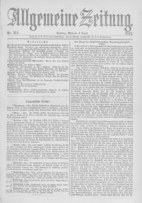 Allgemeine Zeitung Mittwoch 6. August 1873