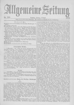 Allgemeine Zeitung Freitag 8. August 1873