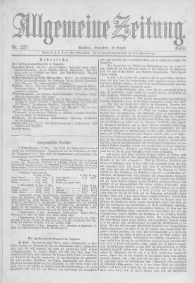 Allgemeine Zeitung Samstag 16. August 1873