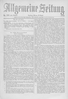 Allgemeine Zeitung Montag 18. August 1873