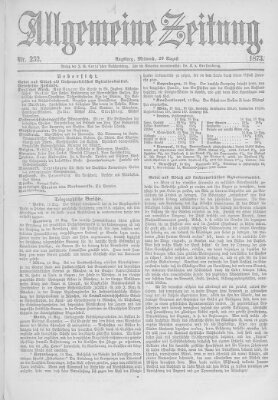 Allgemeine Zeitung Mittwoch 20. August 1873