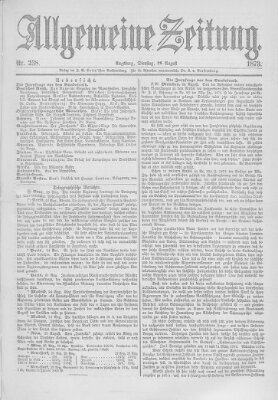 Allgemeine Zeitung Dienstag 26. August 1873