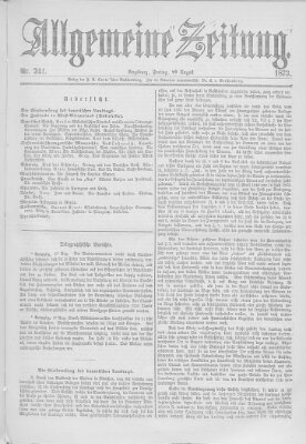 Allgemeine Zeitung Freitag 29. August 1873