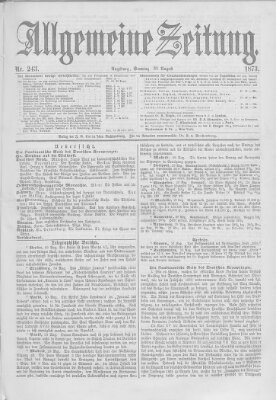 Allgemeine Zeitung Sonntag 31. August 1873