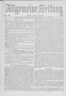 Allgemeine Zeitung Dienstag 16. September 1873