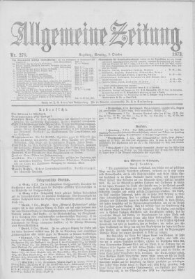 Allgemeine Zeitung Sonntag 5. Oktober 1873