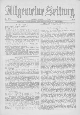 Allgemeine Zeitung Samstag 11. Oktober 1873