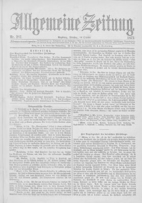 Allgemeine Zeitung Dienstag 14. Oktober 1873