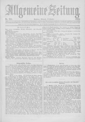 Allgemeine Zeitung Mittwoch 15. Oktober 1873